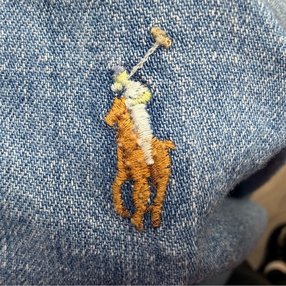 Ralph Lauren Women’s Cropped Boxy Denim Shirt Size XL Cotton Zaia Wash - Picture 8 of 16